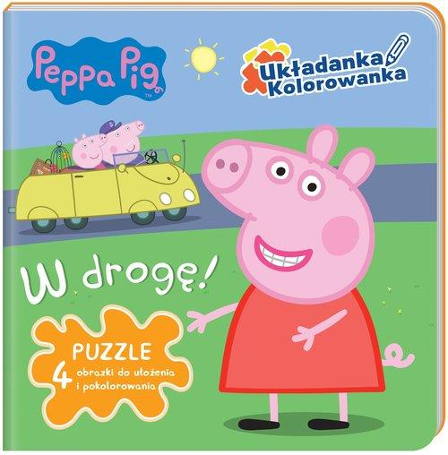 Peppa Pig. Układanka -Kolorowanka. W drogę.