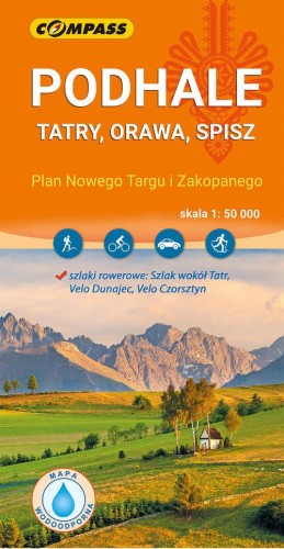 Podhale, Tatry, Orawa, Spisz mapa laminowana...