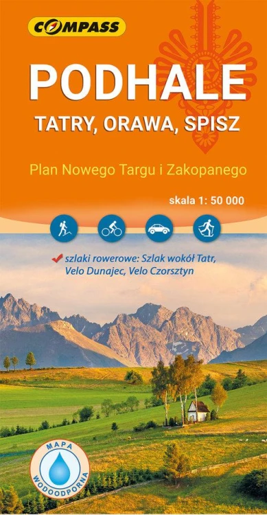 Podhale, Tatry, Orawa, Spisz mapa laminowana...
