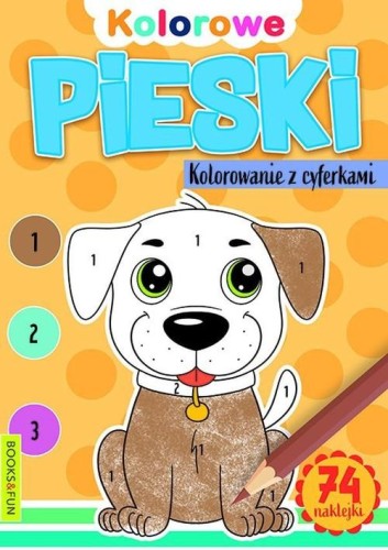 Kolorowe pieski Kolorowanie z cyferkami